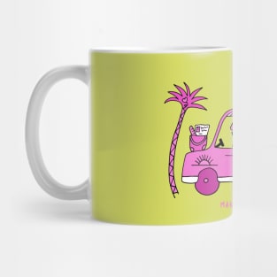 Pink holiday car Mug